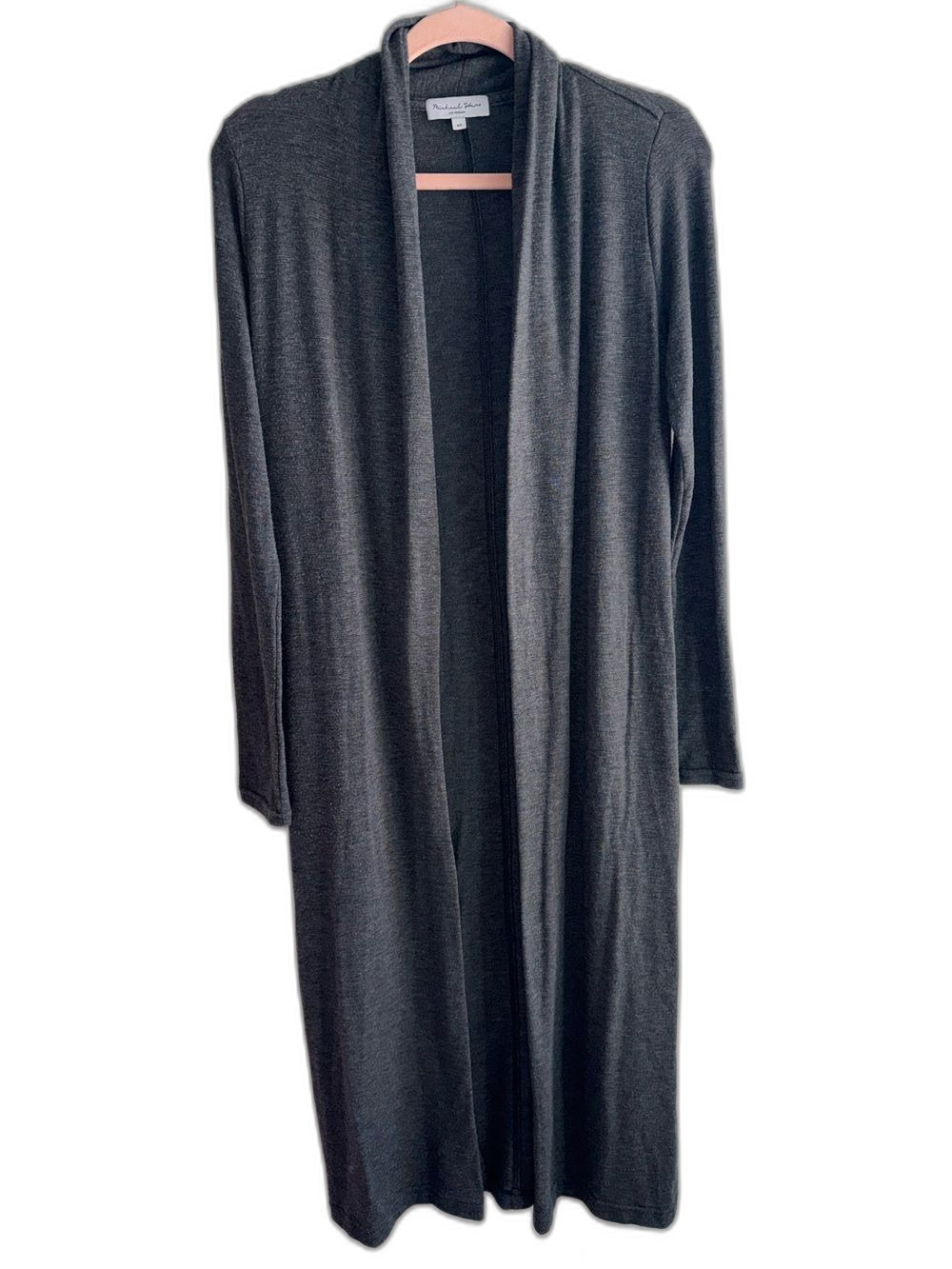 Michael Stars Charcoal Gray Open Front Long Cardigan Duster Loungewear Pajama XS